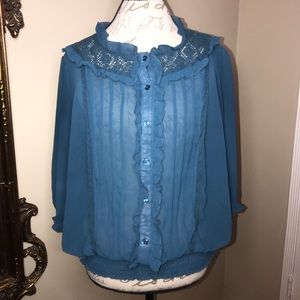 Sheer Ruffle Blouse